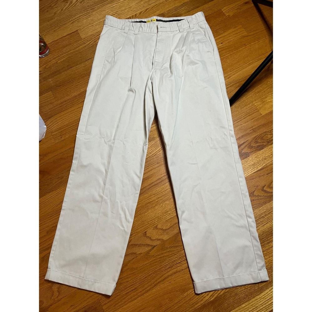Vtg 80s Duck Head Classic Pleat Front Cuffed Khaki Pants 36x32